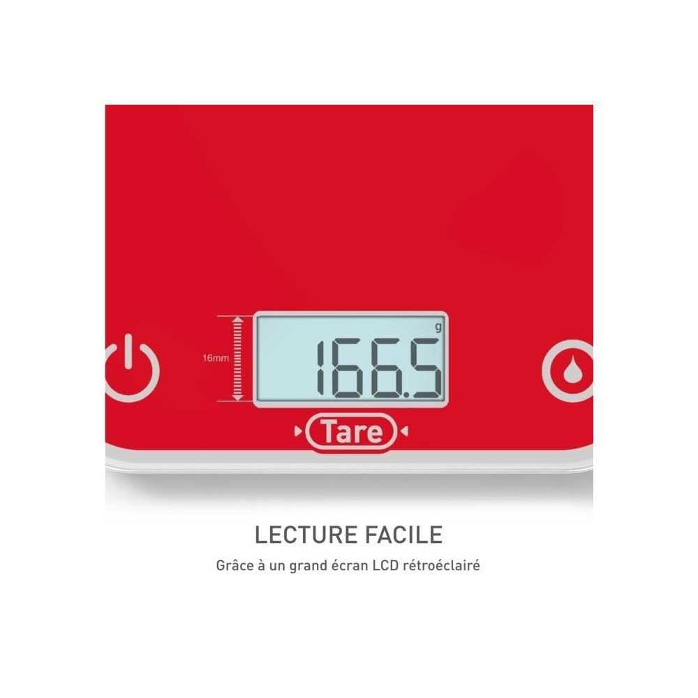 Tefal, Balance de cuisine électronique, Optiss, Écran rétroéclairé facile à lire, Résistance aux rayures, Capacité de 5kg, Blanc, BC50U3V0