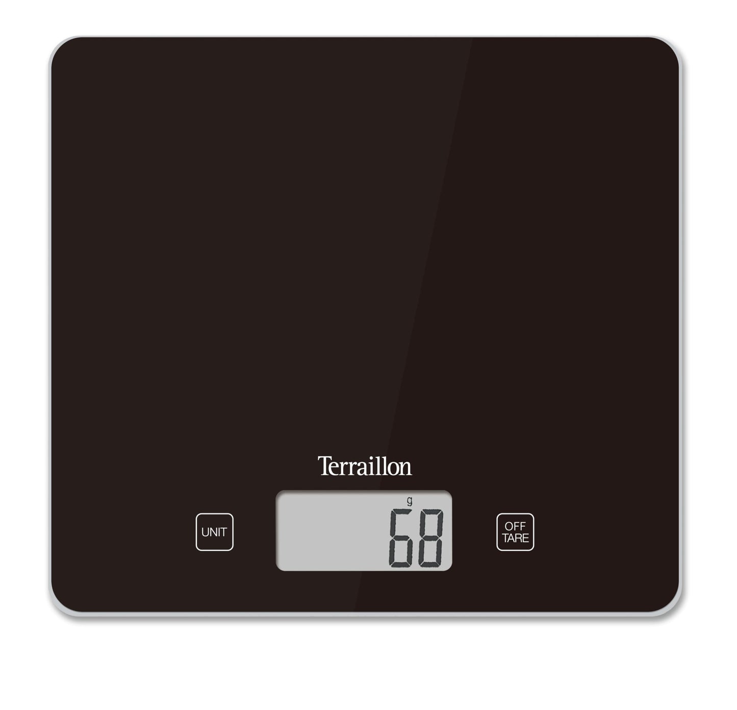 TERRAILLON - T1040 CLASSIC BLACK, Balance de Cuisine électronique, Plateau verre, Tare, Conversions Liquides, Ultra-Fine, Portée 5 kg, Graduation 1g, Noir