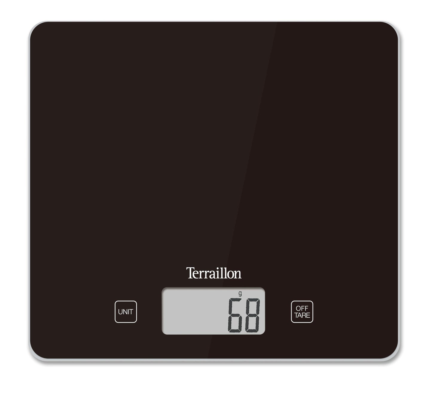TERRAILLON - T1040 CLASSIC BLACK, Balance de Cuisine électronique, Plateau verre, Tare, Conversions Liquides, Ultra-Fine, Portée 5 kg, Graduation 1g, Noir
