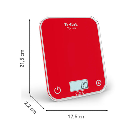 Tefal, Balance de cuisine électronique, Optiss, Écran rétroéclairé facile à lire, Résistance aux rayures, Capacité de 5kg, Blanc, BC50U3V0