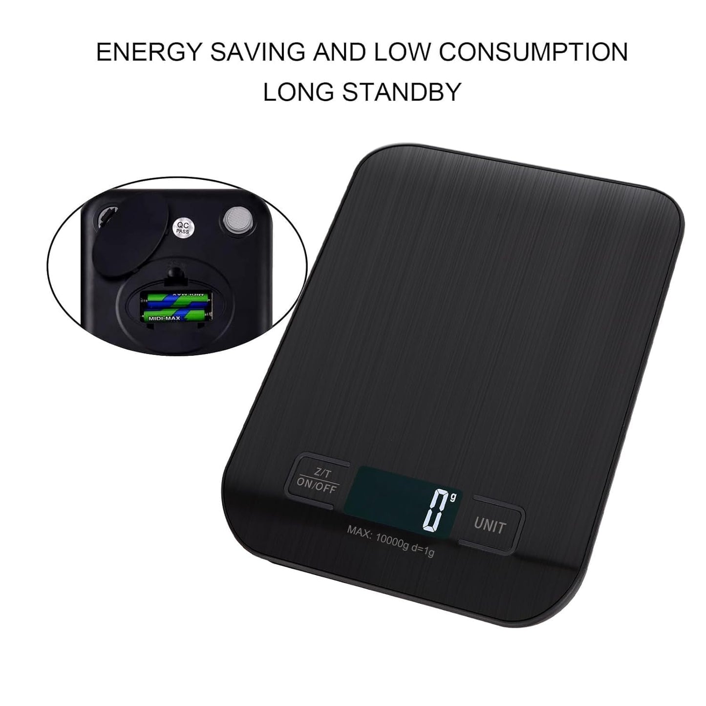 Balance De Cuisine NuméRiques, Balances NuméRiques Professionnelles 10 kg - Mesure PréCise Jusqu'à 1g,Balances De Cuisine éLectroniques Avec éCran Lcd, Fonction Tare. (Noir)