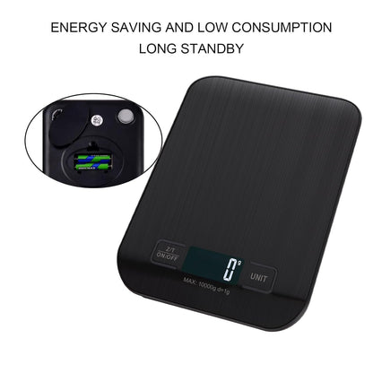 Balance De Cuisine NuméRiques, Balances NuméRiques Professionnelles 10 kg - Mesure PréCise Jusqu'à 1g,Balances De Cuisine éLectroniques Avec éCran Lcd, Fonction Tare. (Noir)