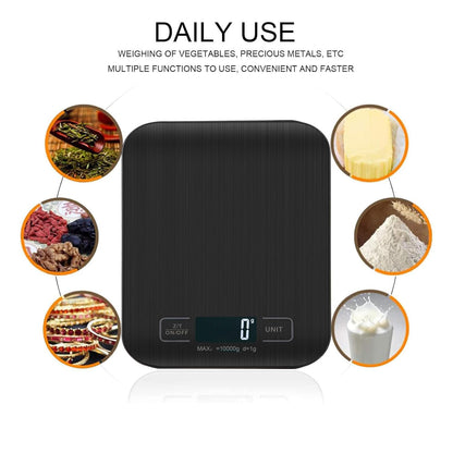 Balance De Cuisine NuméRiques, Balances NuméRiques Professionnelles 10 kg - Mesure PréCise Jusqu'à 1g,Balances De Cuisine éLectroniques Avec éCran Lcd, Fonction Tare. (Noir)