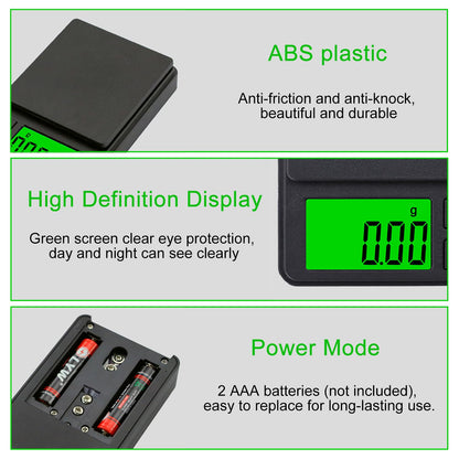 GeekerChip Balance de cuisine numérique portable - 0,01 g/1000 g - Balance de poche multifonction - Avec écran LCD - Pour aliments, bijoux, médecine, laboratoire, café