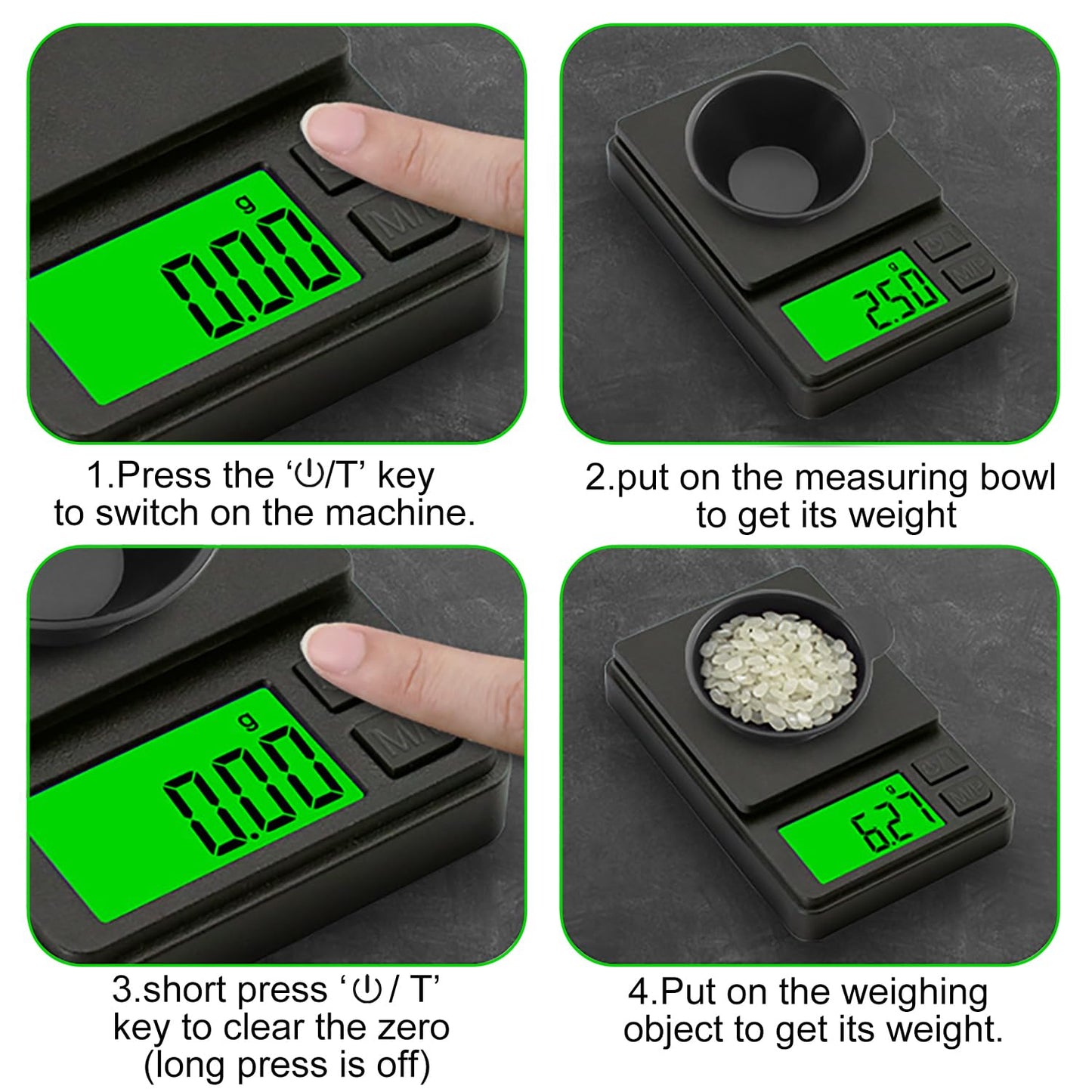 GeekerChip Balance de cuisine numérique portable - 0,01 g/1000 g - Balance de poche multifonction - Avec écran LCD - Pour aliments, bijoux, médecine, laboratoire, café