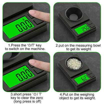 GeekerChip Balance de cuisine numérique portable - 0,01 g/1000 g - Balance de poche multifonction - Avec écran LCD - Pour aliments, bijoux, médecine, laboratoire, café